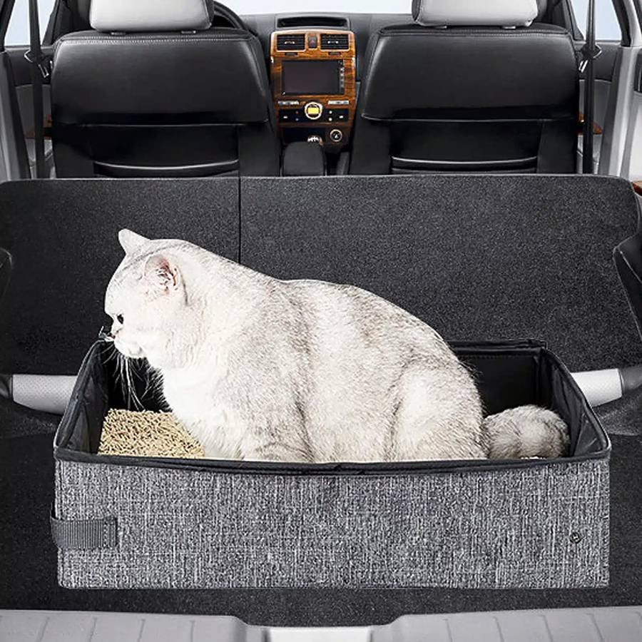 Bac à litière de voyage pliable pour chat, avec couvercle – Image 5