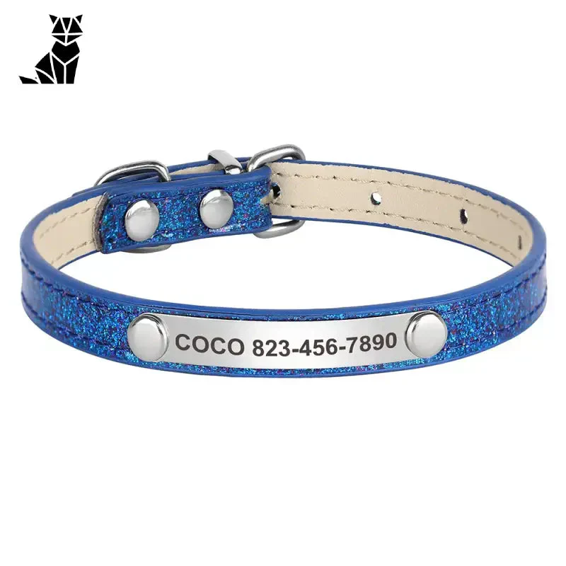 Collier chat résistant à l’usure en cuir brillant – Image 6