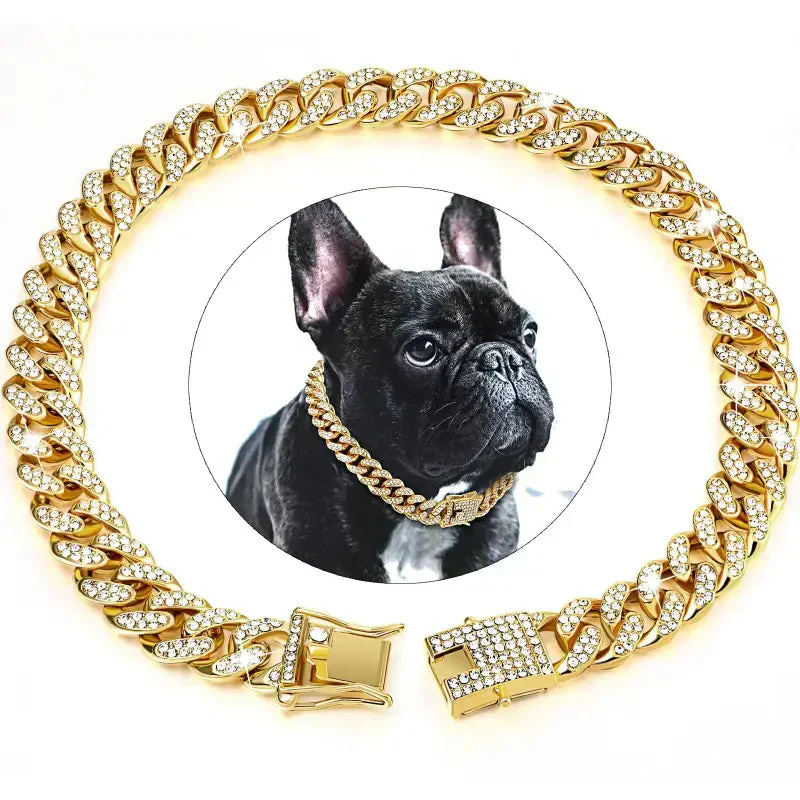 Collier cubaine orné de diamants pour chien – Image 2